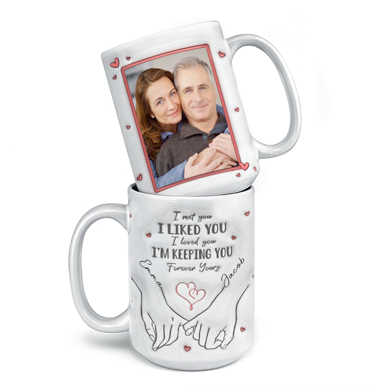 Custom Photo From Our First Kiss Till Our Last Breath - Couple Personalized Custom 3D Inflated Effect Printed Mug - Gift For Husband Wife, Anniversary