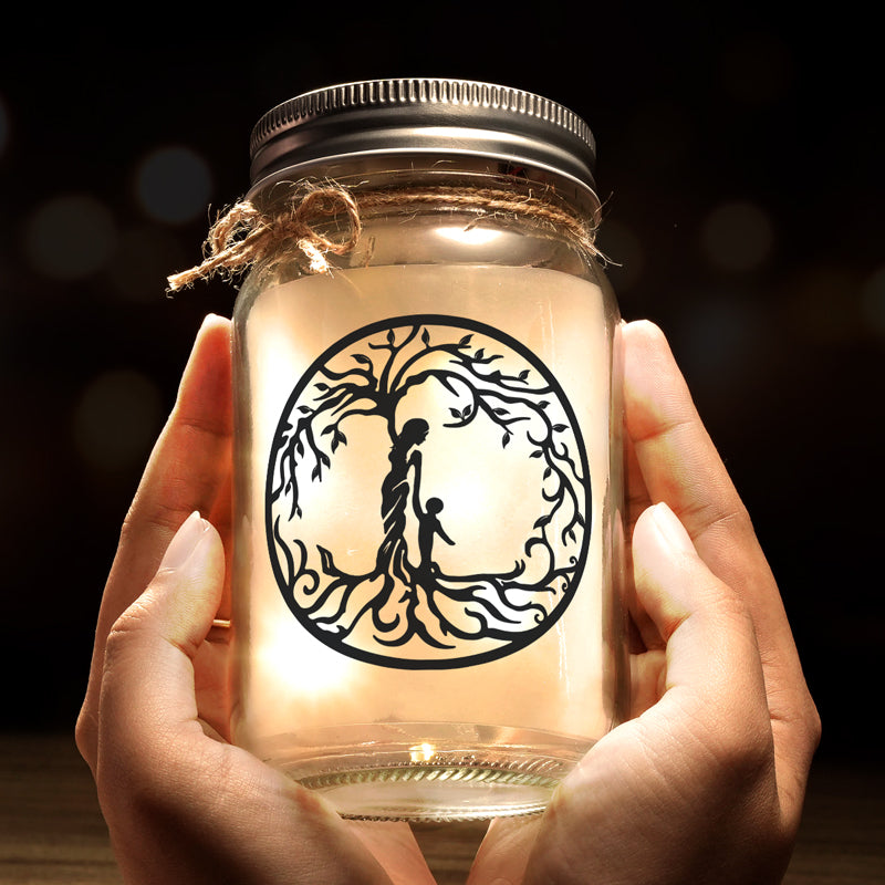 A Mother’s Love Is Everything - Family Personalized Custom Mason Jar Light - Mother's Day, Gift For Mom