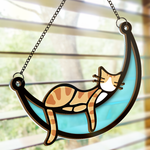 Lazy Cat - Cat Personalized Window Hanging Suncatcher - Gift For Pet Owners, Pet Lovers