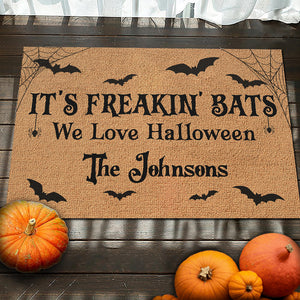 It's Freakin' Bats We Love Halloween - Family Personalized Custom Home Decor Decorative Mat - Halloween Gift For Family Members