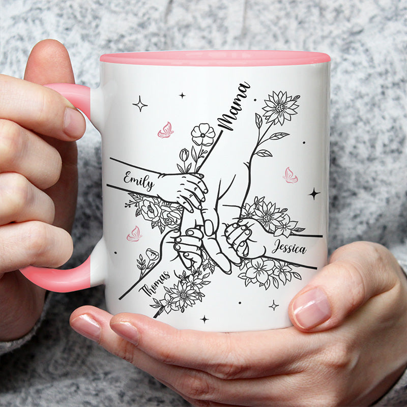 A Mother’s Love Will Never End - Family Personalized Custom Accent Mug - Mother's Day, Gift For Mom, Grandma