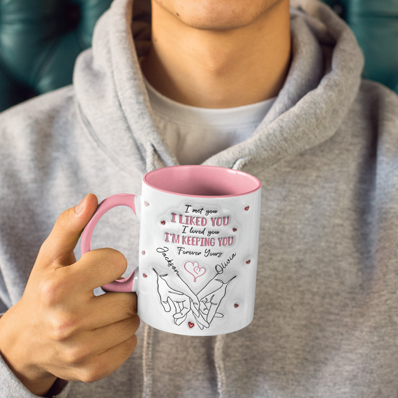 From Our First Kiss Till Our Last Breath  - Couple Personalized Custom Accent Mug - Gift For Husband Wife, Anniversary
