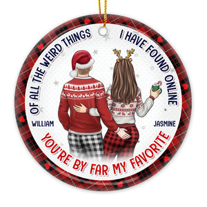 You Are By Far My Favorite Husband - Couple Personalized Custom Ornament - Ceramic Round Shaped - Christmas Gift For Husband Wife, Anniversary