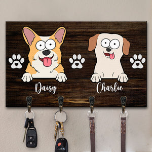 Home Is Where The Dog Is - Dog Personalized Custom Home Decor Rectangle Shaped Key Hanger, Key Holder - House Warming Gift For Pet Owners, Pet Lovers