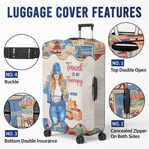 The Beach Is Calling And I Definitely Must Go - Travel Personalized Custom Luggage Cover - Gift For Traveling Lovers