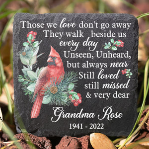 Unseen, Unheard, But Always Near - Memorial Personalized Custom Square Shaped Memorial Stone - Sympathy Gift For Family Members