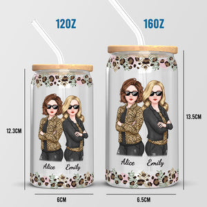 I Smile A Lot More - Bestie Personalized Custom Glass Cup, Iced Coffee Cup - Gift For Best Friends, BFF, Sisters