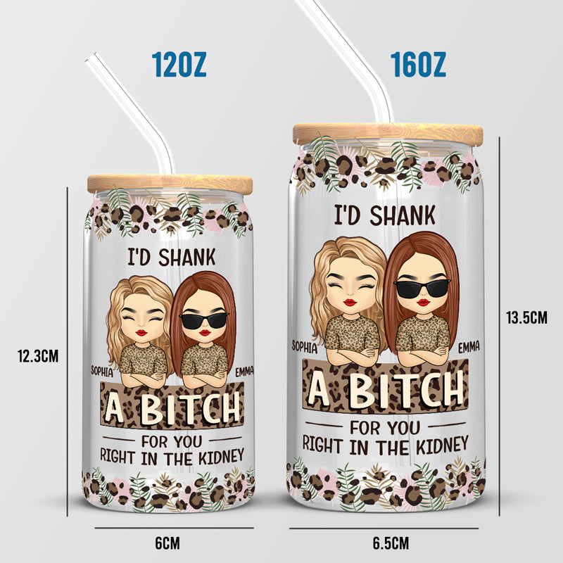 Thanks For Being My Bestie - Bestie Personalized Custom Glass Cup, Iced Coffee Cup - Gift For Best Friends, BFF, Sisters