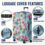 Custom Photo Pets Are Paw-Some Companions - Dog & Cat Personalized Custom Luggage Cover - Holiday Vacation Gift, Gift For Adventure Travel Lovers, Pet Owners, Pet Lovers