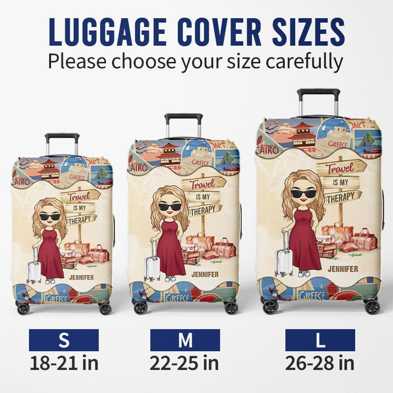 Let's Go Everywhere - Travel Personalized Custom Luggage Cover - Holiday Vacation Gift, Gift For Adventure Travel Lovers