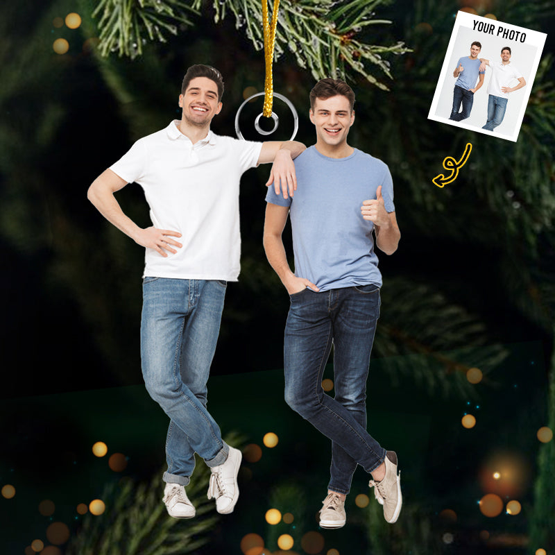 Custom Photo Upload Ornaments My Brothers, My Forever Friends - Family Personalized Custom Ornament - Acrylic Custom Shaped - Christmas Gift For Siblings, Brothers, Cousins