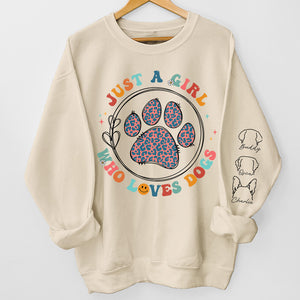 Just Me & My Pets - Dog & Cat Personalized Custom Unisex Sweatshirt With Design On Sleeve - Gift For Pet Owners, Pet Lovers