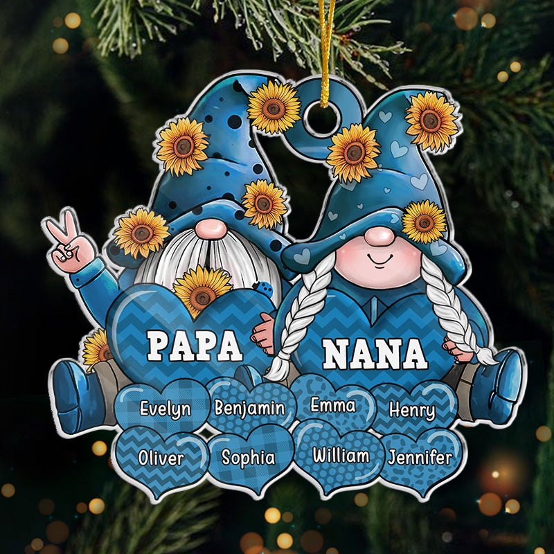 My Grandkids Make My Heart Smile - Family Personalized Custom Ornament - Acrylic Custom Shaped - Christmas Gift For Grandpa, Grandma