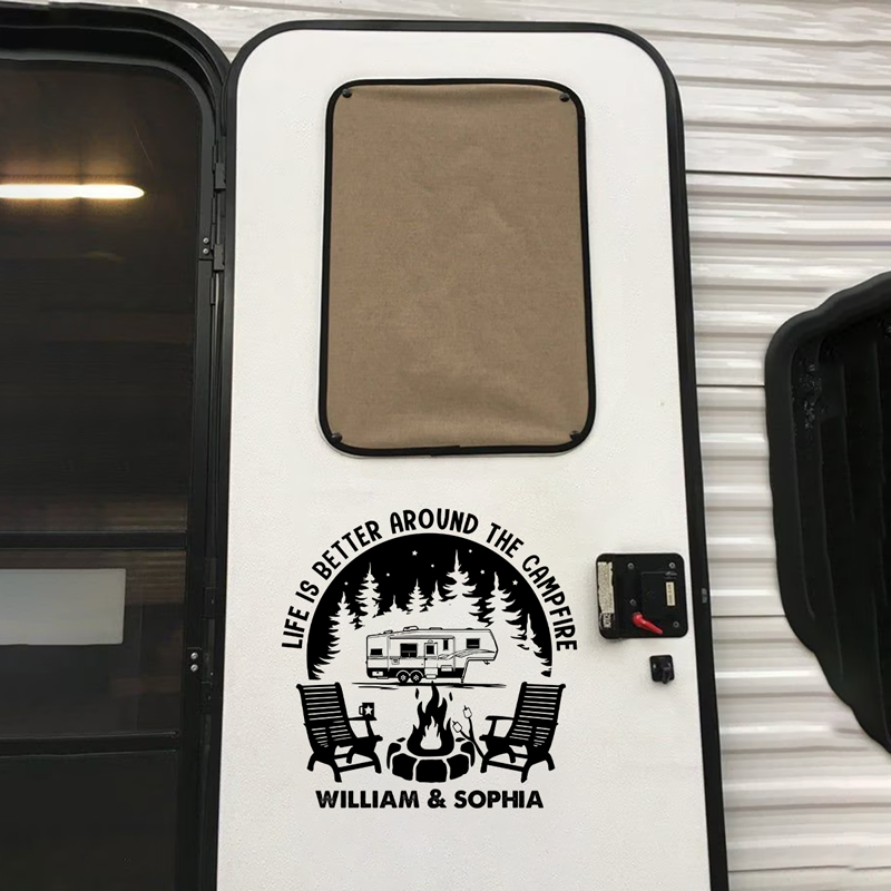 Husband & Wife Camping Partners For Life - Camping Personalized Custom RV Decal - Gift For Husband Wife, Camping Lovers
