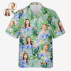 Custom Photo Tropical Bird Flower Pattern - Couple Personalized Custom Unisex Tropical Hawaiian Aloha Shirt - Summer Vacation Gift, Gift For Husband Wife