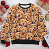 Custom Photo Pawsitive Christmas - Dog & Cat Personalized Custom Ugly Sweatshirt - Unisex Wool Jumper - Christmas Gift For Pet Owners, Pet Lovers, Family Members