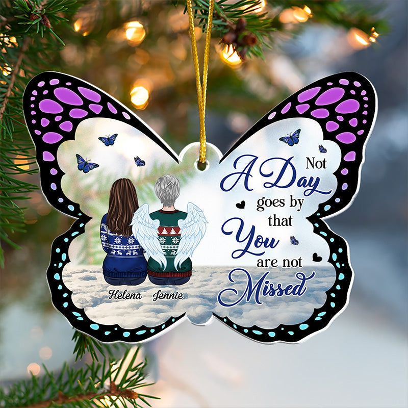 Always Loved, Forever Missed - Memorial Personalized Custom Ornament - Acrylic Butterfly Shaped - Christmas Gift, Sympathy Gift For Family Members