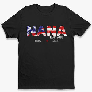 American Grandma - Gift For 4th Of July - Personalized Unisex T-Shirt