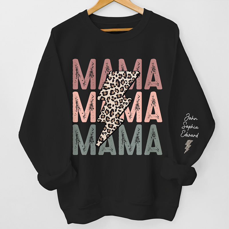 Blessed To Have You, Mama - Family Personalized Custom Unisex Sweatshirt With Design On Sleeve - Birthday Gift For Mom