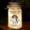 Custom Photo A Piece Of My Heart Is At The Rainbow Bridge - Memorial Personalized Custom Mason Jar Light - Sympathy Gift For Pet Owners, Pet Lovers