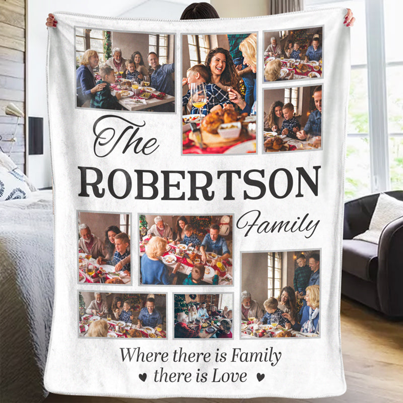 Custom Photo Love You To The Moon And Back - Family Personalized Custom Blanket - Gift For Family Members