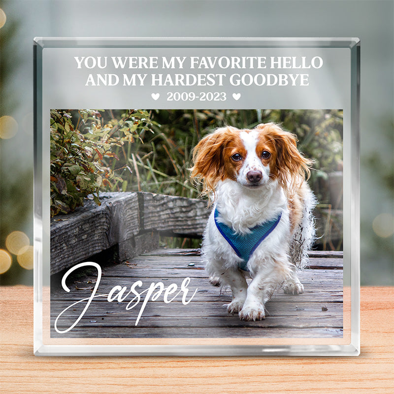 Custom Photo We Miss You - Memorial Personalized Custom Square Shaped Acrylic Plaque - Christmas Gift, Sympathy Gift For Pet Owners, Pet Lovers