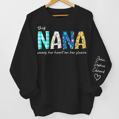Most Loved Grandma - Family Personalized Custom Unisex Sweatshirt With Design On Sleeve - Birthday Gift For Mom, Grandma