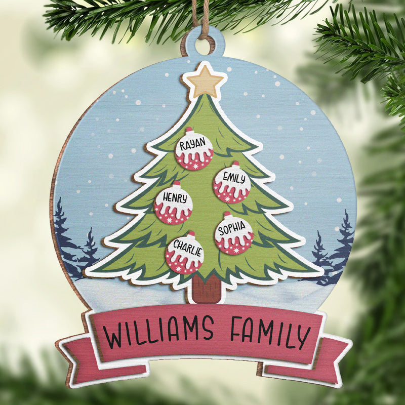 The Best Gift Around A Christmas Tree Is Family - Family Personalized Custom Ornament - Wood Custom Shaped - Christmas Gift For Family Members
