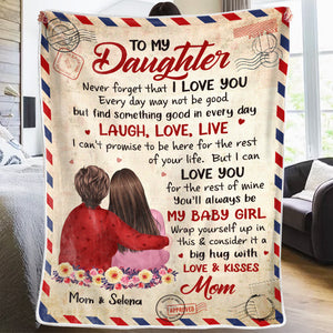 My Precious Daughter - Family Personalized Custom Blanket - Birthday Gift From Mom, Grandma