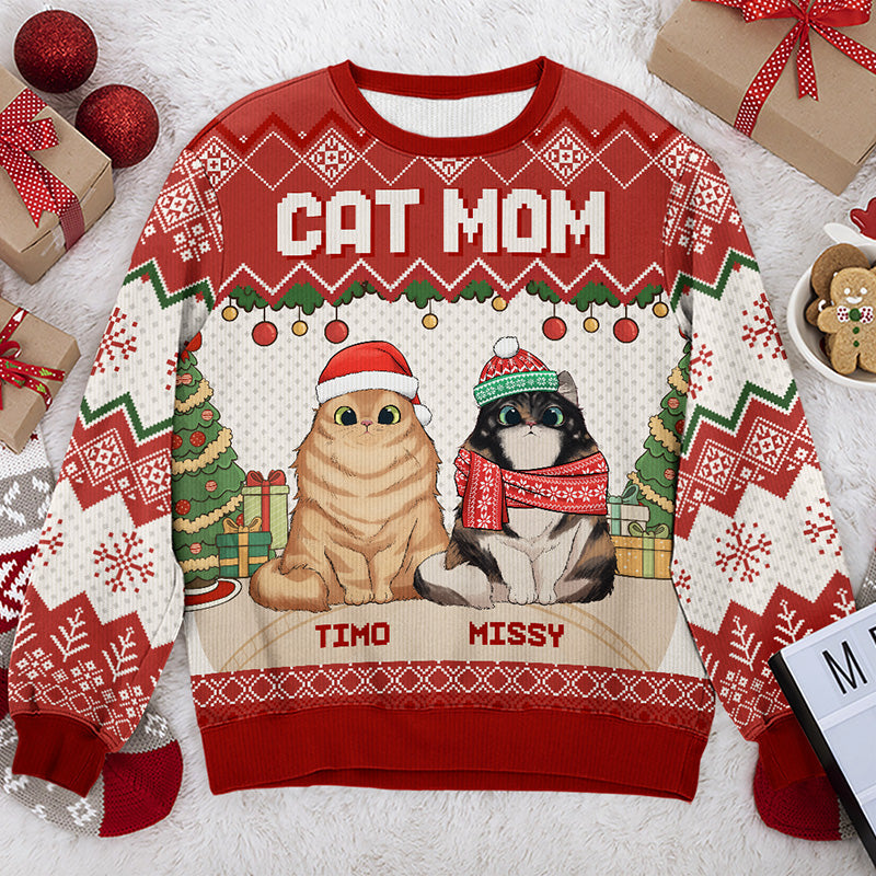 Super Sexy Cat Mum - Cat Personalized Custom Ugly Sweatshirt - Unisex Wool Jumper - Christmas Gift For Pet Owners, Pet Lovers