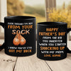 Even Though I'm Not From Your Sack - Family Personalized Custom Black Mug - Father's Day, Birthday Gift For Dad