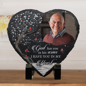 Custom Photo I Have You In My Heart - Memorial Personalized Custom Heart Shaped Memorial Stone - Sympathy Gift For Family Members
