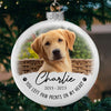 Custom Photo You Left Paw Prints On My Heart - Memorial Personalized Custom White Flat Ball Ornament - Christmas Gift, Sympathy Gift For Pet Owners, Pet Lovers