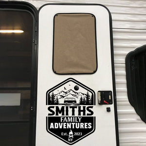 Family Adventures - Camping Personalized Custom RV Decal - Gift For Camping Lovers