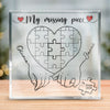 Dieu nous a créés comme un puzzle - Plaque acrylique carrée personnalisée pour couple - Cadeau pour mari et femme, anniversaire