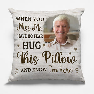 Coussin photo personnalisé « Quand tu me manques » : embrasse-le ! Coussin personnalisé commémoratif ! Cadeau de condoléances pour les membres de la famille