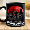 Like A Daddy Just More Squatchy - Family Personalized Custom Black Mug - Gift For Dad, Grandpa
