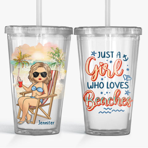Life Is Much Better At The Beach - Travel Personalized Custom Clear Acrylic Tumbler - Gift For Travel Lovers