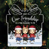 Our Friendship Is A True Blessing To Me - Bestie Personalized Custom Ornament - Acrylic Gift Box Shaped - Christmas Gift For Best Friends, BFF, Sisters