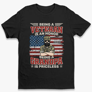 Being A Grandpa Is Priceless - Gift For 4th Of July - Personalized Unisex T-Shirt