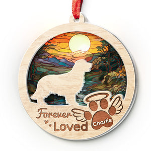 You Left Paw Prints On My Heart - Memorial Personalized Custom Suncatcher Ornament - Acrylic Round Shaped - Sympathy Gift For Pet Owners, Pet Lovers