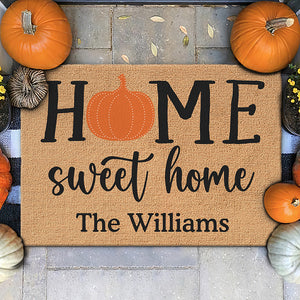Welcome Home Sweet Home - Family Personalized Custom Home Decor Decorative Mat - Halloween Gift For Family Members