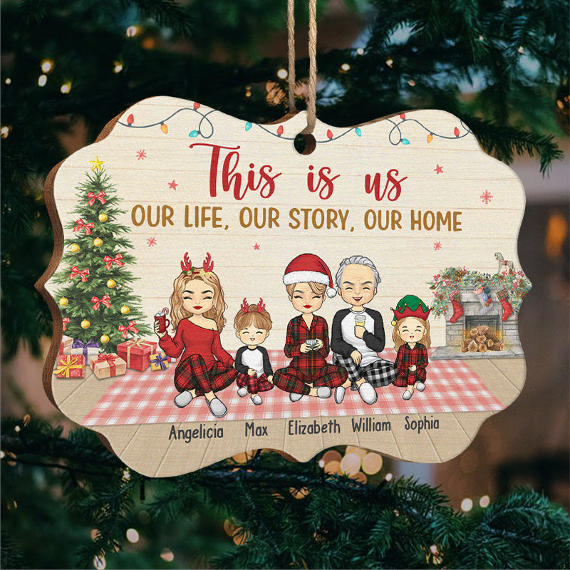 This Is Us - Family Personalized Custom Ornament - Wood Benelux Shaped - Christmas Gift For Family Members