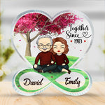 Together We Are Stronger - Couple Personalized Custom Infinity Heart Shaped Acrylic Plaque - Gift For Husband Wife, Anniversary