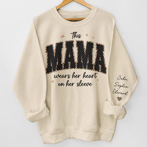 This Grammy Wears Her Heart On Her Sleeve  - Family Personalized Custom Unisex Sweatshirt With Design On Sleeve - Gift For Mom, Grandma