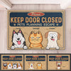 Keep Door Closed Cats Planning Escape - Dog & Cat Personalized Custom Decorative Mat - Gift For Pet Owners, Pet Lovers