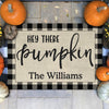 Hey There Pumpkin - Family Personalized Custom Home Decor Decorative Mat - Halloween Gift For Family Members
