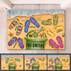 Happiness Is A Day At The Beach - Family Personalized Custom Decorative Mat - Birthday Gift For Family Members