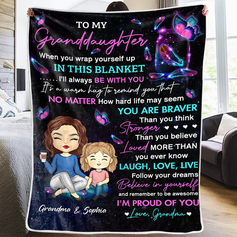 To My Dearest Granddaughter - Family Personalized Custom Blanket - Gift From Grandma