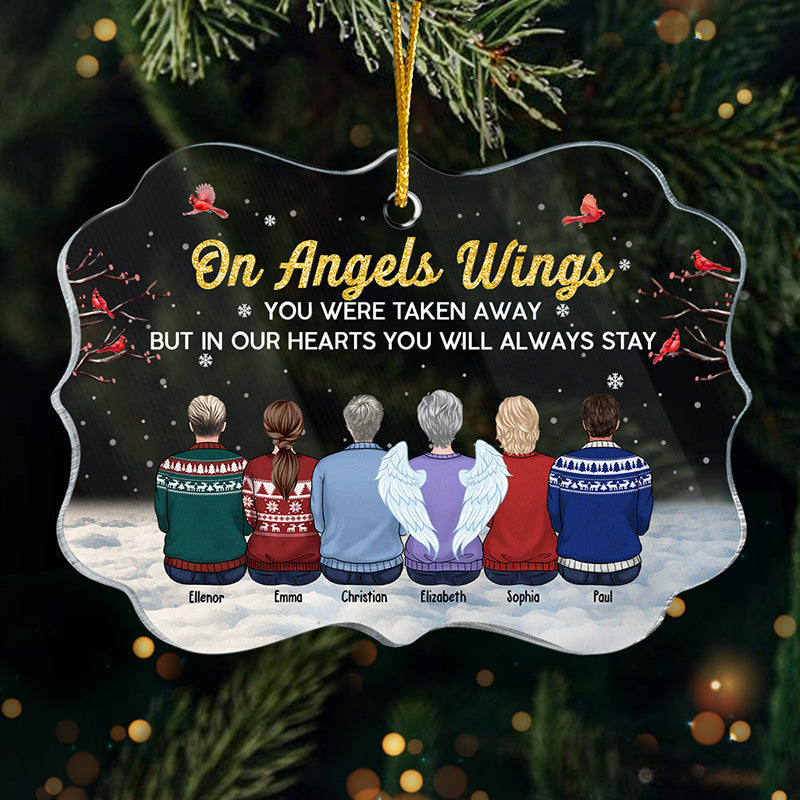 In Our Hearts You Will Always Stay - Memorial Personalized Custom Ornament - Acrylic Benelux Shaped - Christmas Gift, Sympathy Gift For Family Members